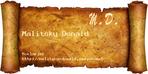 Malitsky Donald névjegykártya